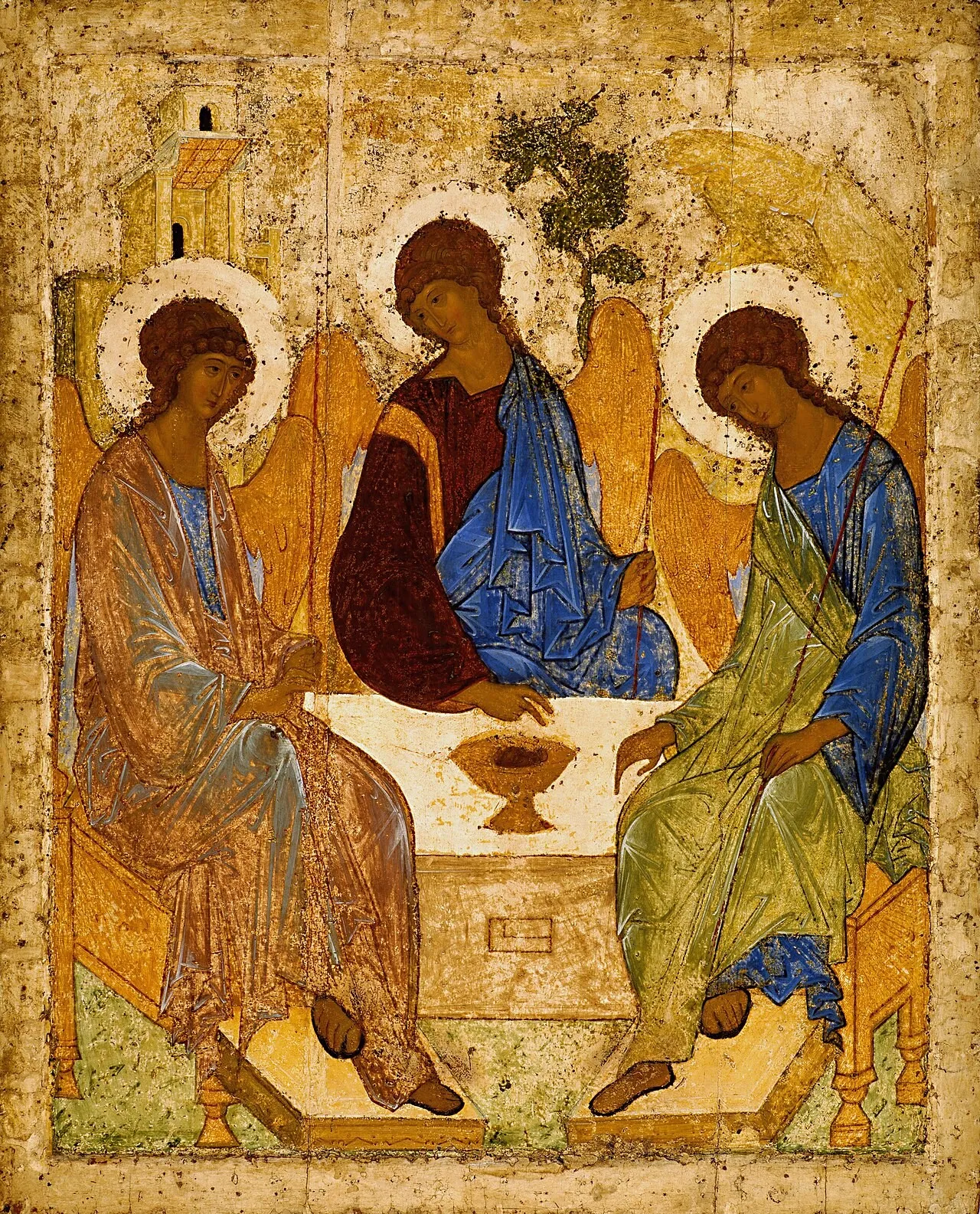 L’icône de la Sainte Trinité, peinte par Andreï Roublev au XVe siècle.