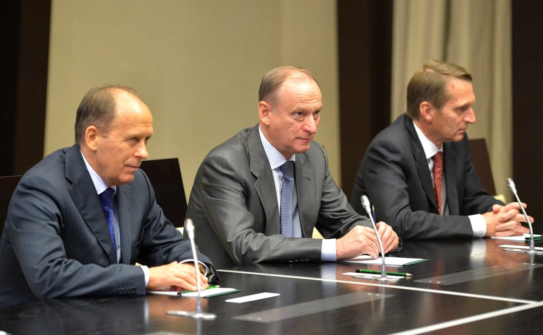 Alexandre Bortnikov, Nikolaï Patrouchev et Sergueï Narychkine.